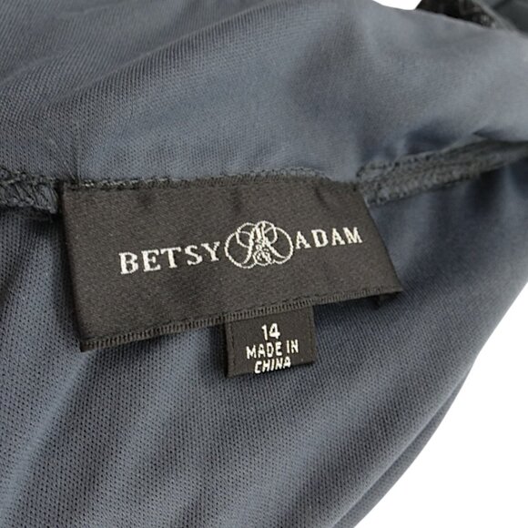 Betsy & Adam Gray Lace Sequin Gown Sz 14  Mother of Bride Formal Evening Dress - Picture 11 of 12